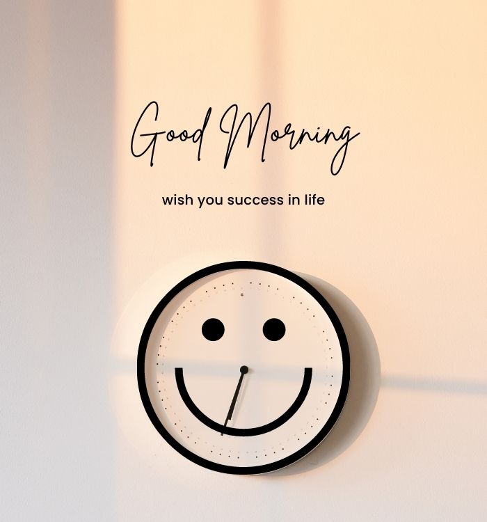 clock and smile face good morning image