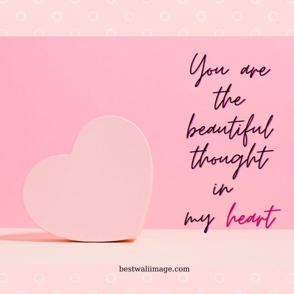 beautiful love image quote with pink heart background