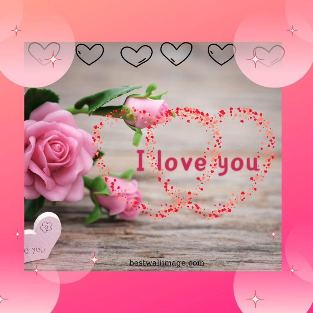 Love image with quote beautiful heart pink flwer