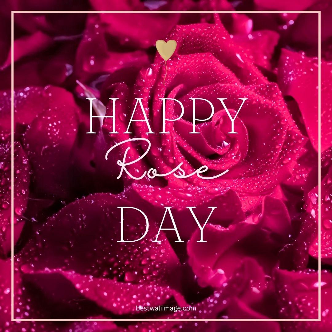 Happy Rose Day with red roses