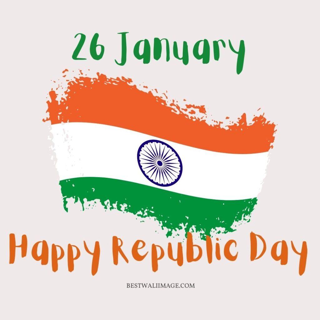 26th January, Happy Republic day With Indian Flag.