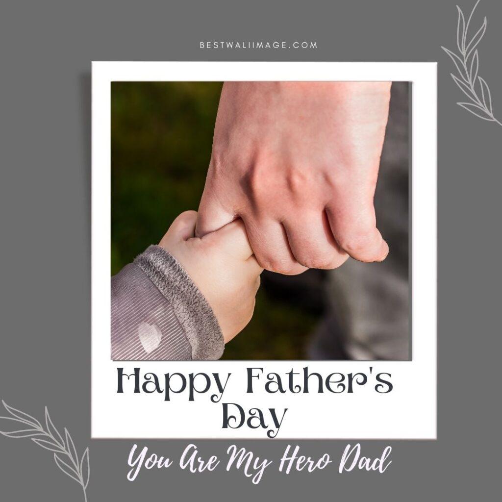 Happy Father's Day written with father's finger child holding images