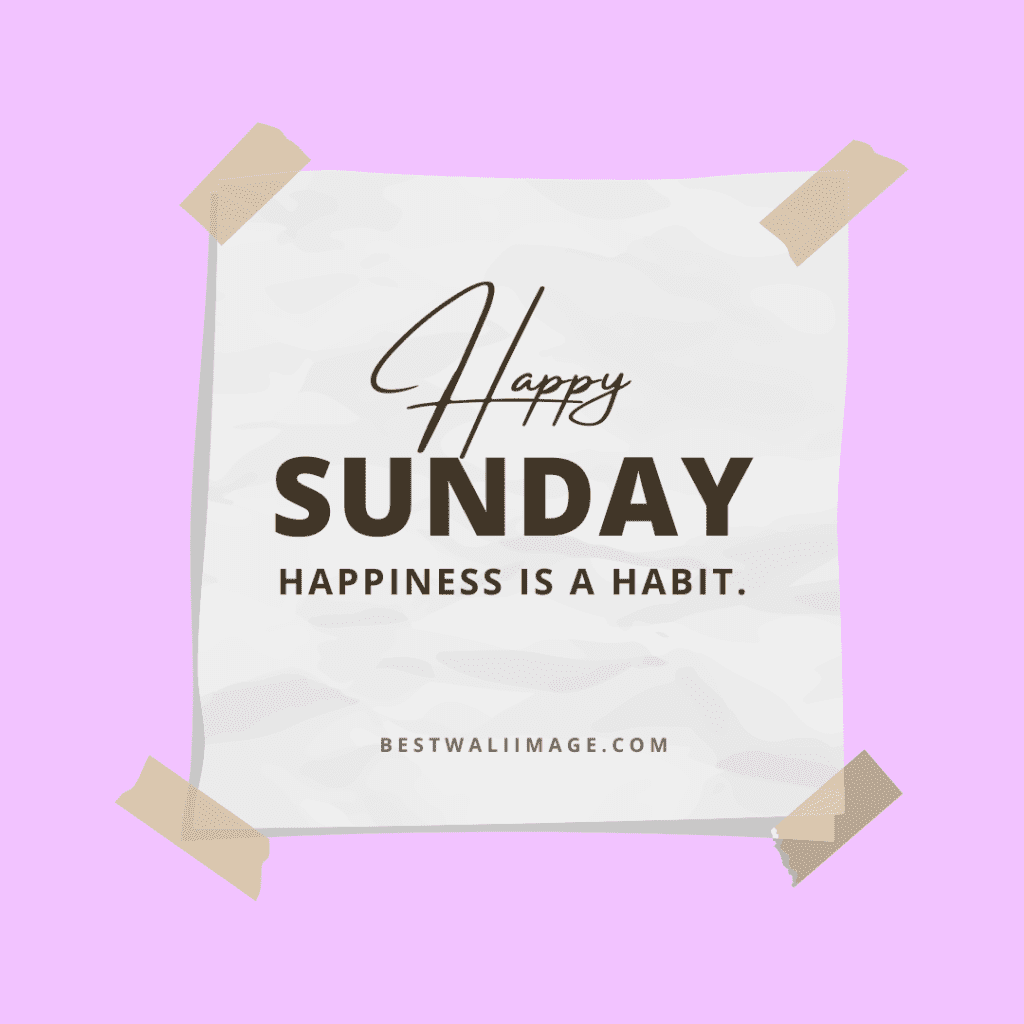 Happy sunday-Happiness is a habit